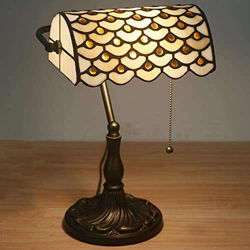 Lampe de bureau traditionnelle anti-reflets en verre vintage pour travailler sans fatigue visuelle
