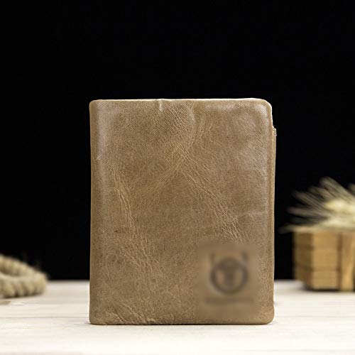 Preisvergleich Produktbild LIUYALE Männer Kurze Brieftasche, Führerschein Brieftasche, große Kapazität, Multi-Card-Slot, Retro-Look, kompakt und tragbar, erstaunliches Design Leicht (Color : 3)