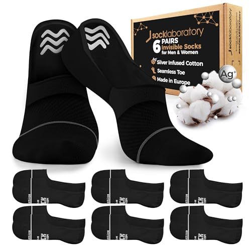 Invisible Socks - Odor Resistant, Breathable - Silver Infused Cotton White/Black/Monochrome