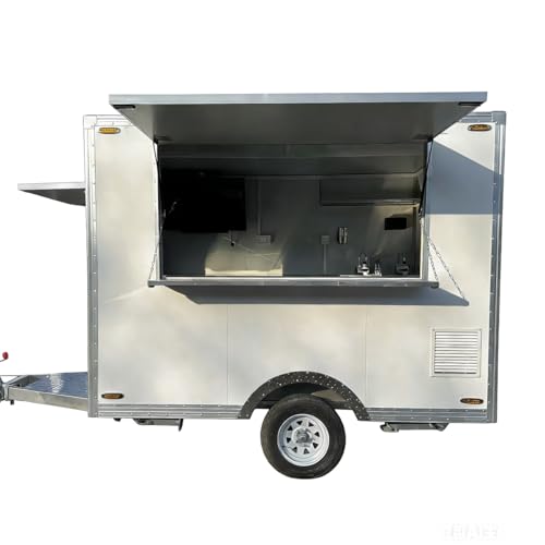 Fully Equipped Stainless Steel Food Trailer for Sale - Mobile Fast Food Truck for Pizza, Hot Dog Vendor Business | Commercial Grade Mobile Kitchen Cart