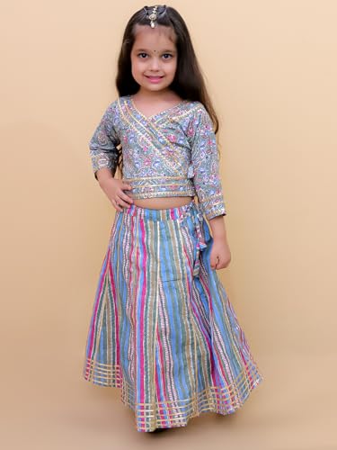 Image of The Mom Store Baby /Kids Girls Lehenga Set Ethnic Wear | Printed | Trendy Stylish Elegant Lehenga Set For Festivals & Special Occasions | Cotton