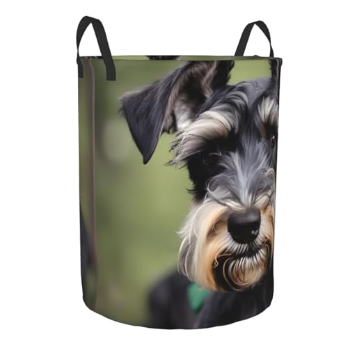 Panier à linge rond étanche avec imprimé schnauzer - 3