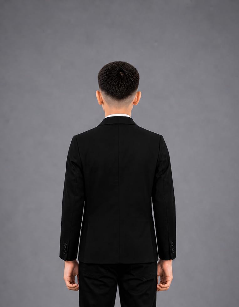 Image of SaintX Boys Premium Tuxedo Blazer (1 to 14 Years) | Prince Charming Formal Wear Collection for Kids & Boys | Fully Lined | Shawl Collar | Slim Fit | Royale Luxury Wear