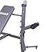 Body Champ BCB500 Fitness Promo! Standard Weight Bench with Butterfly and Leg Lift Curl Developer Extension Attachment/Space Saving, Dark Gray/Black