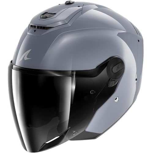 SHARK, Casque Moto Jet RS Jet Carbon Dark Shadow Gun Silver S05, L