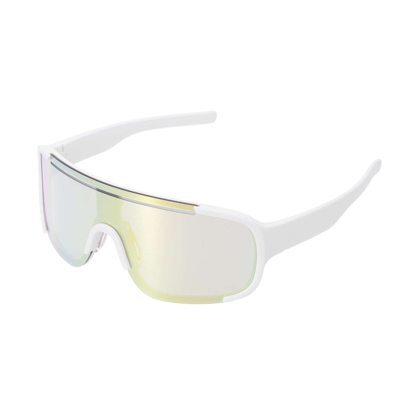 sourcing map Polarized Sports Sunglasses for Men Womens, UV400 Protection 16g Lightweight Cycling Sunglasses for Running Skiing Fishing Goggles, White Frame Glare Gold