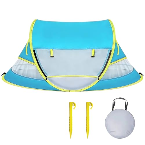 NAVESO Pop Up Beach Tent Baby,Baby Sun Tent with UPF 50+,Beach Tent Pop Up Babies UV Protection with Tent Pegs,Foldable Sun Shade Shelter for Toddler 0-2 Years for Traveling,Camping, Fishing (Blue)