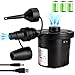 Elektrische Luftpumpe, 5200mAh akku Elektropumpe, USB luftpumpe 3 Luftdüse, Kabellos Inflator/Deflator für Luftmatratze, Poolspielzeug, Schwimmringe