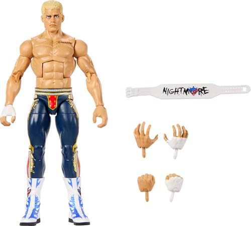 Mattel WWE Elite Action Figure & Accessories Series #125 Set 6-inch Collectible Cody Rhodes with 25 Articulation Points & Swappable Hands