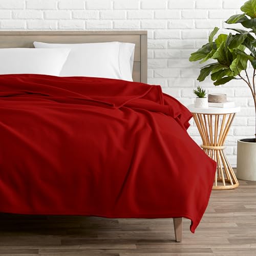Bare Home 643665957441 Polar Fleece Blanket - Full/Queen Blanket - Red - Warm & Cozy - Premium Fleece Blanket - Blanket For Bed thumb #1