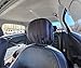 ACTOOLE 2 Pcs Satin Car Headrest Cover for Women Haircare Soft Satin Car Head Rest Cover for Hair Protection Satin Cover for Headrest, Reusable and Adjustable (Satin- Black)