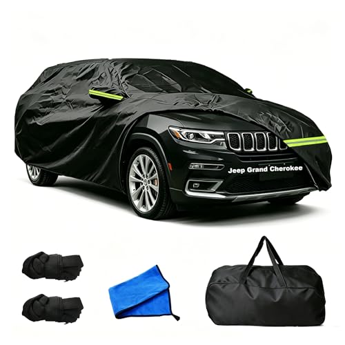 Image of 2026 Upgraded Car Cover for Jeep Grand Cherokee GC Laredo Limited Summit Altitude 1993-2026, Waterproof Full Exterior Windproof Snow Proof Rain Sun Hail Protection with Door Zipper & Inner Cotton