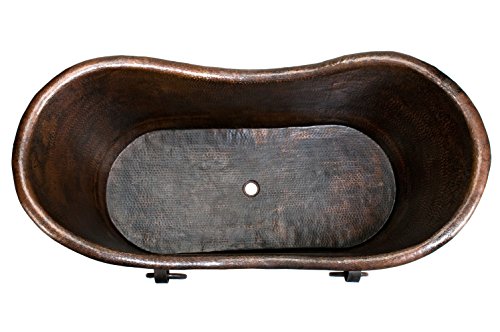Premier Copper Products Btdr72Db Handmade 72-Inch Hammered Copper Double Slipper Bathtub #TOP2
