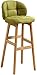 Nowoczesne stołki barowe stołek barowy krzesła do jadalni kuchnia taboret krzesło z oparciem i podnóżkiem | zielony lniany pokrowiec siedzisko do pubów/kuchni (rozmiar: 65 cm)
