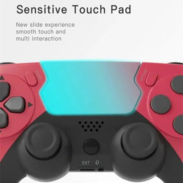 RESTEQ Manette de Jeu Sans Fil Compatible PS4/PS3/PC, Bluetooth 4.0, Double Moteur Vibrant, Touchpad Réactif, 8 Heures d'Autonomie