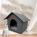 Vinnypet Katzenhaus Für Draußen Winterfest Wasserdicht Wetterfester Katzenhöhle Haustierhaus mit Plüschkissen Warm Hundehöhle Waschbar Hundehaus Tierheim Für Streuner Haustiere 40x40x45