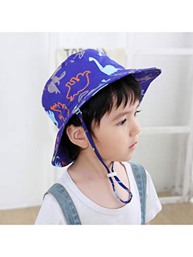Image of Baby Sun Hat UPF 50+ Sun Protective Toddler Bucket Hat Summer Kids Beach Hats Wide Brim Outdoor Play Hat for Boys Girls