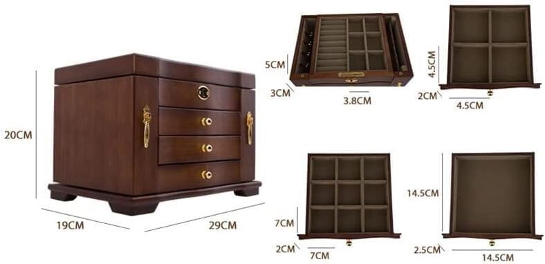 Caja de Madera Grande para Guardar Joyas, exhibir Pendientes, Anillos, Collares, Joyas, Organizador de Regalo, Embalaje