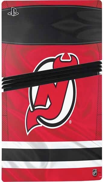 Skinit Decal Gaming Skin Compatible with PS5 Pro Console - Officially Licensed NHL New Jersey Devils Home Jersey Design