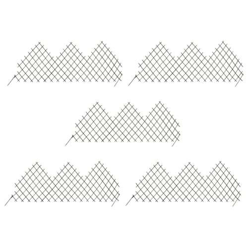 HFXHIJXQ 5-Pack Expandable Willow Garden Fence Panels 66.9"x29.5" Weather-Tough Lattice