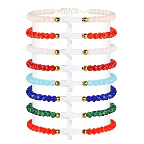 Bracelets de perles réglables croix de foi lot de 8 cadeaux pour amis et famille