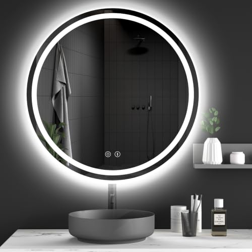 Dripex LED Badspiegel Rund 70 x 70 cm mit Antibeschlagfunktion fürs Bad – Ansicht 1