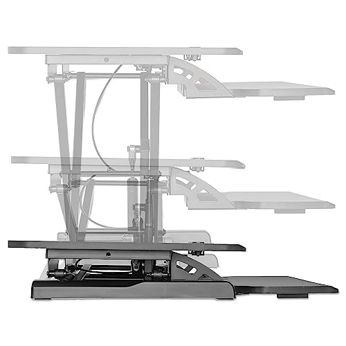 Alera Adaptivergo Two-Tier Sit-Stand Lifting Workstation, 31.5" X 26.13" X 4.33" To 19.88", Black #TOP3
