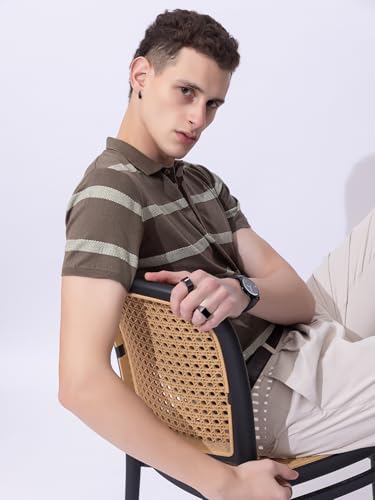 Image of Armisto Men's 100% Cotton Fancy Party Polo T-Shirt /Neutral Colour