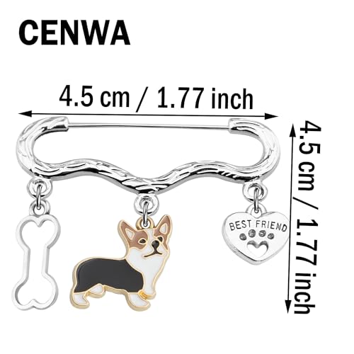 CENWA Corgi Jewelry Dog Lover Gifts Corgi Owner Corgi Gifts Corgi Charm Brooch Pin2