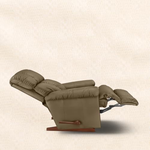 Image of LA Z BOY American Imported Pinnacle Single Seater Manual Italian Leather Reclina Rocker Recliner Sofa | Premium Durable Iconic Comfort Home Design | Living Room Relax Seating Chair | Pebble