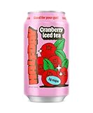 Halfday Prebiotic Cranberry Iced Tea 12-Pack - Nostalgic Flavor, Low Sugar, Incredible Taste - Paleo