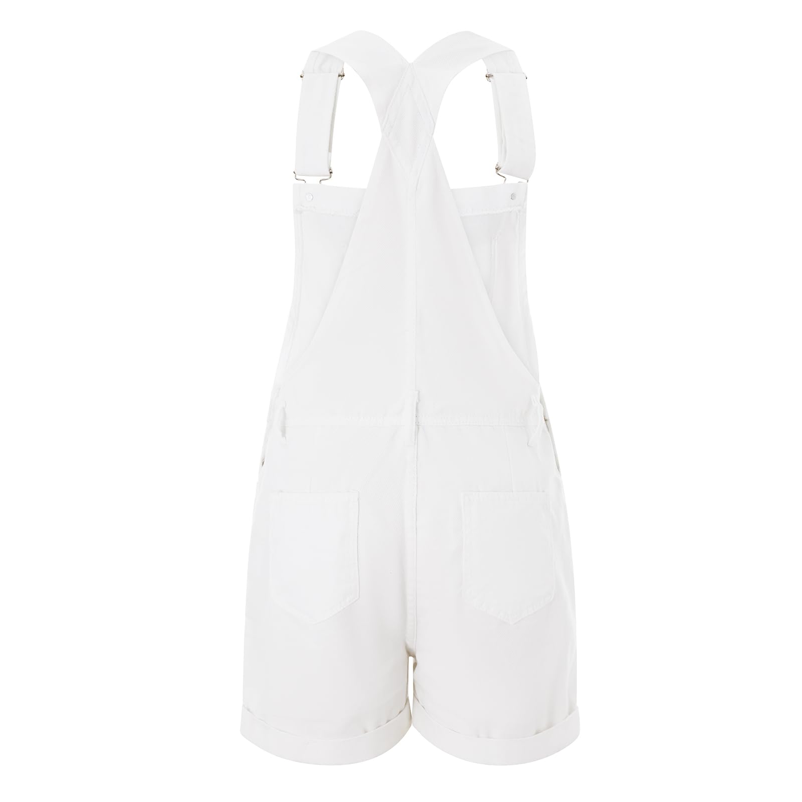 GXNRHG Damen-Denim-Baggy-Trägershorts, Overalls, verstellbare Hosenträger, gerollte Manschette, weites Bein, Kurze Jeans-Latzhose mit Taschen, Y2K-Streetwear