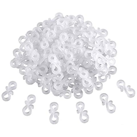 Moscare 100Pcs S Shape Hanging Hooks,Mini Plastic Gutter Hooks for Christmas Decoration,Outside String Lights(White) Cover
