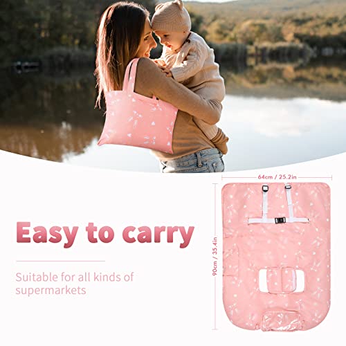 Yoofoss Shopping Cart Cover for Baby, 2-in-1 High Chair Cover with Safety Harness, Multifunctional Cart Covers for Toddler, Universal Fit, Soft Padded Grocery Cart Cover for Baby Boy Girl - Pink