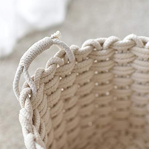Mdfql Woven Storage Baskets, Cotton Rope Basket With Handle, Natural Woven Basket Cotton Rope Bin, For Nursery, Toys, Blankets, And Laundry,M #TOP4