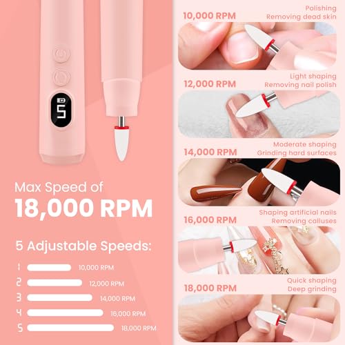 Save 19% on Cordless Electric Nail Drill Kit with LED Light - Image 3