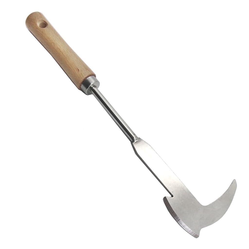 HASTHIP® Stainless Steel Manual Weeder Garden Tool with Wooden Handle, 11.8-Inch Hand Weeding and Digging Tool, Durable Small Axe Function for Precise Gardening Tasks and Versatile Plant Care-image-37