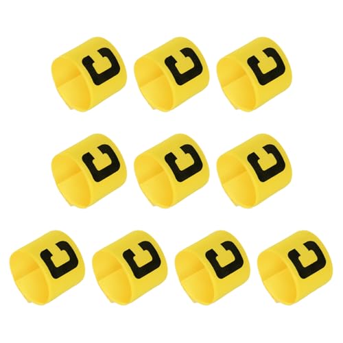 YOKIVE 10 Pcs Soccer Captain Armband, Nylon Protective Arm Badge, Adjustable Flexibility, Great for Team Training, Competitions (Yellow, 11.8 x 2.8-Inch)