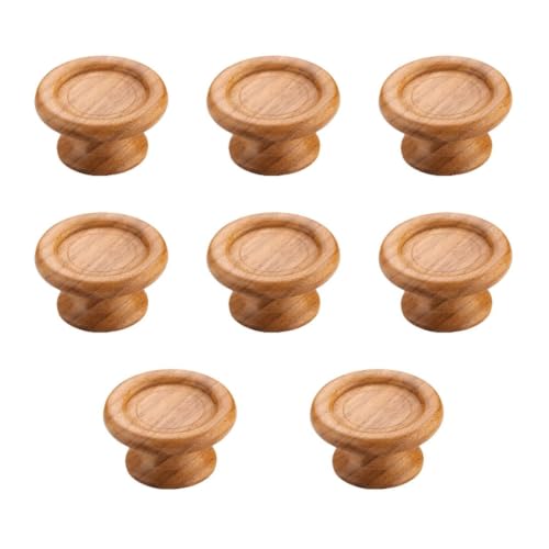 Image of Wooden Cabinet Knob for Drawer, Wardrobe, Cupboard & Kitchen Cabinets - Natural Wood Furniture Knob Handle - Pack of 8(1.5 Inch)-| 3 Years Warranty |