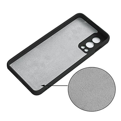 Image of DIZORO Liquid Silicone Case with Microfiber Coushioning Compatible for OnePlus Nord 2 Shockproof Slim Back Cover, Gel Rubber Full Body Protection - Black