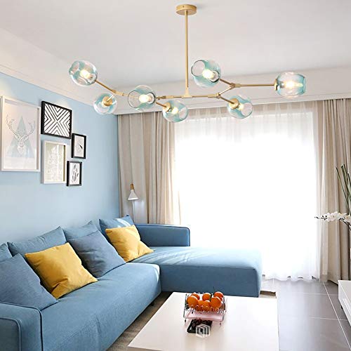 Plafonnier en verre bleu réglable idéal pour corriger un manque de lumière - 6