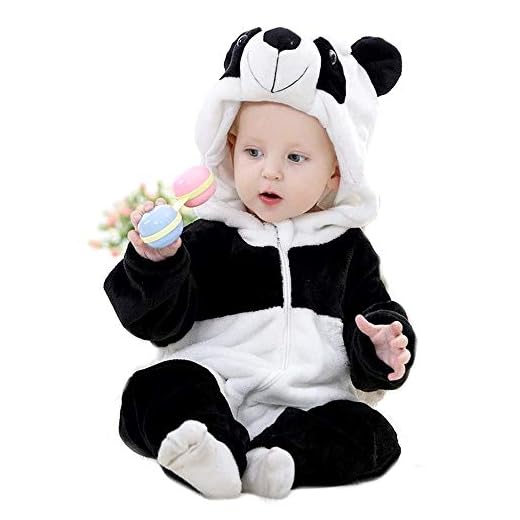 Panda björn pyjamas – pyjamas – pojke – flicka – utan fötter – fleece – kostym – varm tutone – karneval – storlek 100 cm – originell presentidé