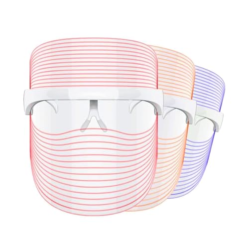 LED Light Therapy Face Mask, 3 Colour Modes, Skin Rejuvenation Treatment, Anti-Ageing Beauty Device Skin Rejuvenation Mask Dynamic LED Light Facial Mask (UNISEX)