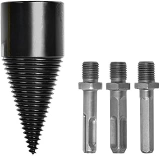 FOROREH Wood Splitting Drill Bit, 32mm Heavy Duty Log Wood Splitting Drill, Firewood Drill Bits Firewood Splitter with Square/Round/Hexagonal Shanks for Electric and Hand Drill