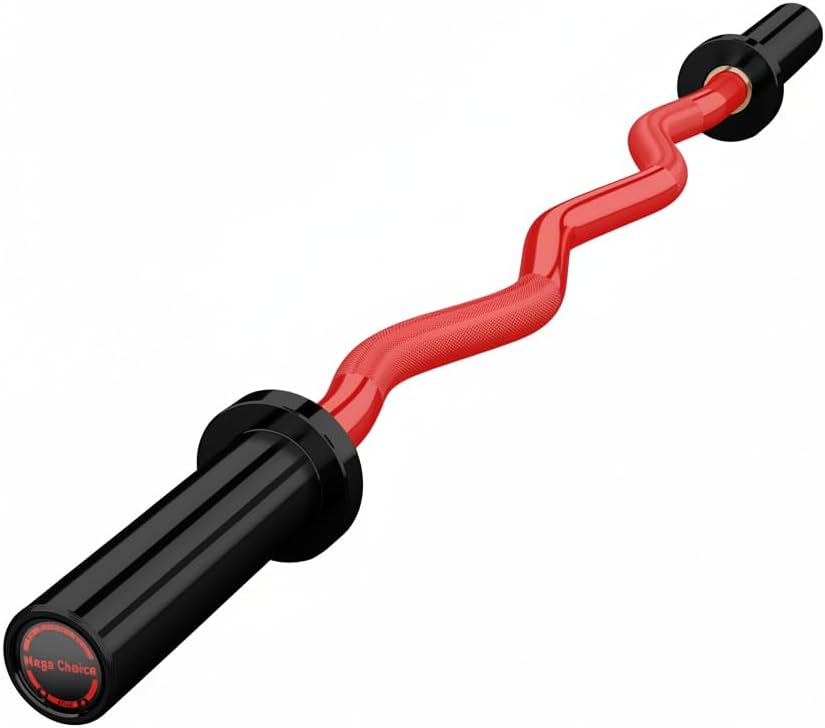 4ft Olympic Barbell & EZ Curl Bar, 500 lb Capacity, Knurled Grip for Weightlifting, Squats, Deadlifts, Hip Thrusts, Biceps - Home Gym Strength Training Bars Fits 2" Plates with 2 Spring Collars