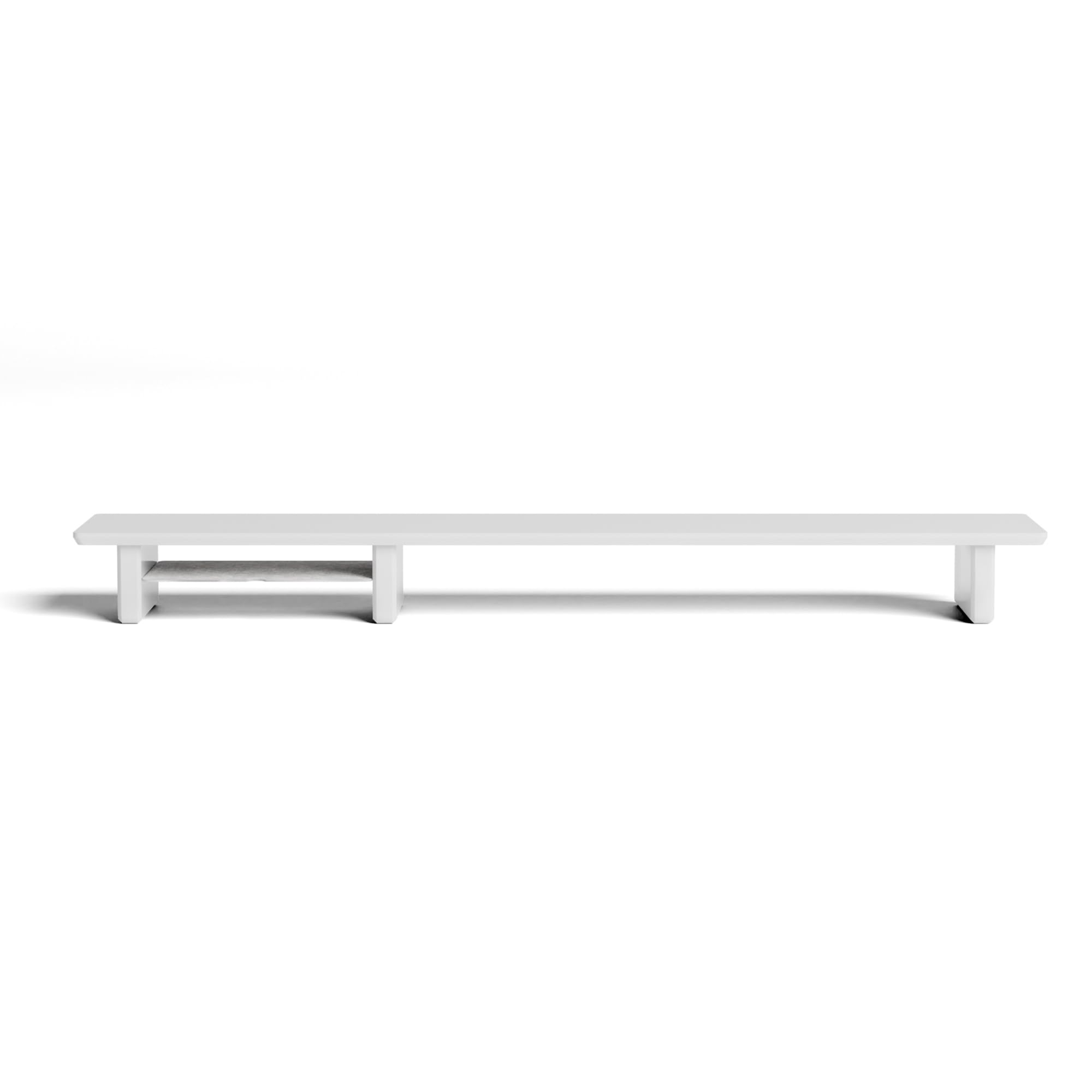 Desk Shelf Monitor Stand System for Dual Screen Setup Matte Black Wood Large for Office Wooden iMac Riser Large Desk Organizer Unit - 116cm (Matte White, Full Length | 45.7 Inches)