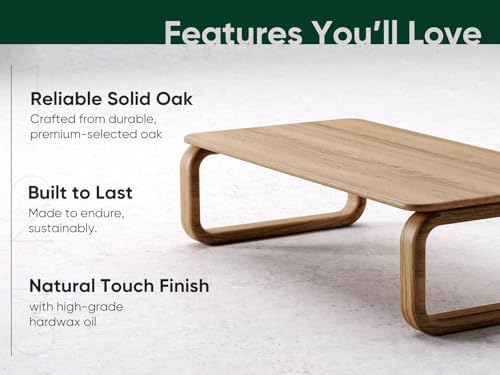 Image of Solid Sheesham Wood Coffee Table, Wooden Center Table for Living Room, Rectangular Modern Coffee Table with Natural Finish Durable Furnitures (Mango Wood, 32x20x18Inch)