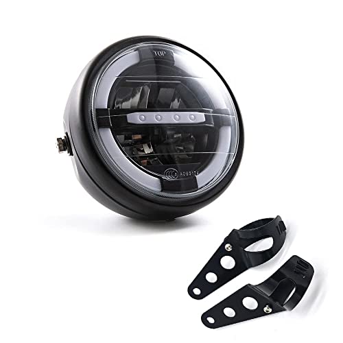 evomosa Fari moto Fari a LED universali da 7'' con luci di marcia diurna per Cafe Racer Bobber Chopper