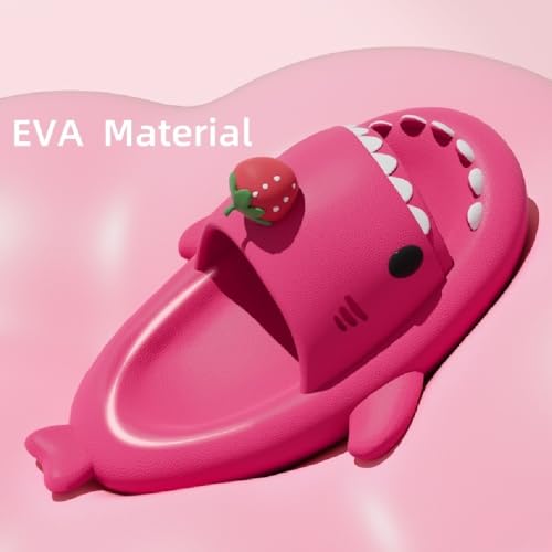 Strawberry Shark Slides for Women & Men, Anti-Slip Beach Pool Shoes, Cute Comfortable Slippers for Shower, Home Sandals with Thick Soft EVA Sole4