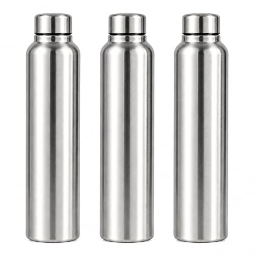 Image of TREVIO 1 Litre Stainless Steel Water Bottle, 304 Grade Food-Grade Steel Bottle with Airtight Leak-Proof Screw Cap, Wide Mouth, Rustproof Reusable Water Bottle for Office, Home, College & Travel (3)